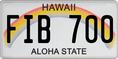 HI license plate FIB700