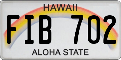 HI license plate FIB702