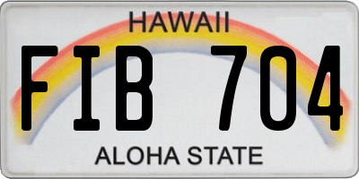 HI license plate FIB704