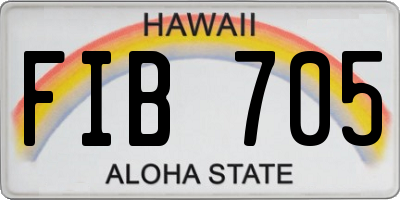 HI license plate FIB705