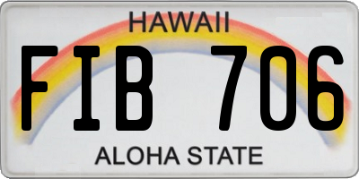HI license plate FIB706