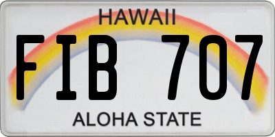 HI license plate FIB707