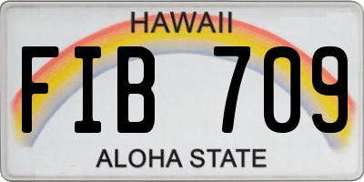 HI license plate FIB709