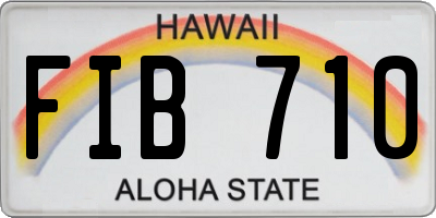 HI license plate FIB710