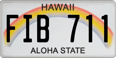 HI license plate FIB711