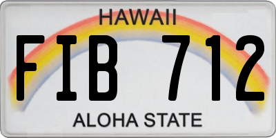 HI license plate FIB712