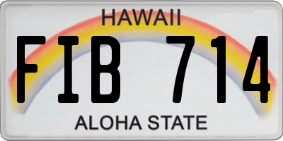 HI license plate FIB714