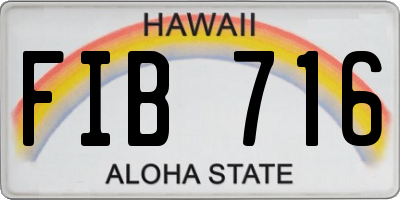 HI license plate FIB716