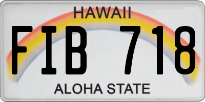HI license plate FIB718