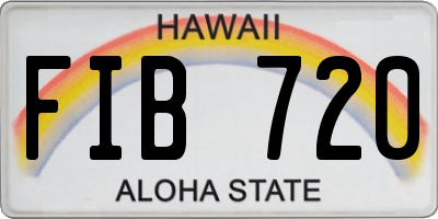 HI license plate FIB720