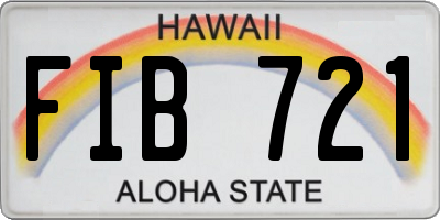 HI license plate FIB721