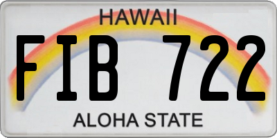 HI license plate FIB722