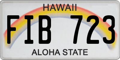 HI license plate FIB723