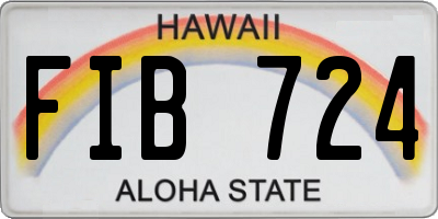 HI license plate FIB724