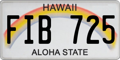 HI license plate FIB725