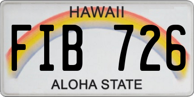 HI license plate FIB726