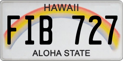 HI license plate FIB727