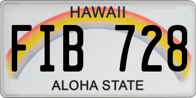 HI license plate FIB728