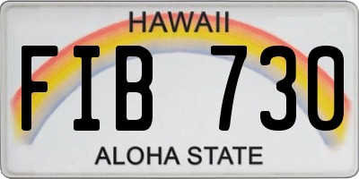 HI license plate FIB730