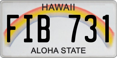 HI license plate FIB731