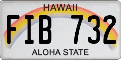 HI license plate FIB732