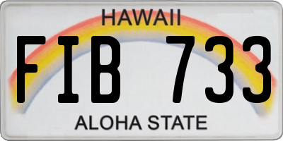 HI license plate FIB733
