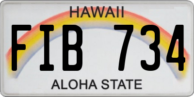 HI license plate FIB734