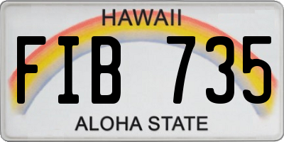 HI license plate FIB735