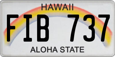 HI license plate FIB737