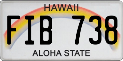 HI license plate FIB738