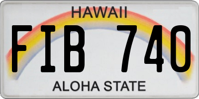 HI license plate FIB740