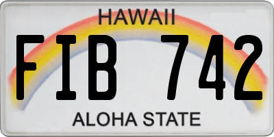 HI license plate FIB742