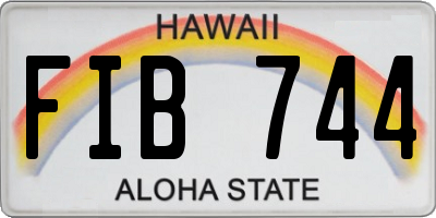 HI license plate FIB744