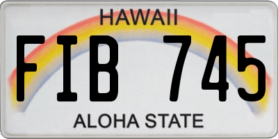 HI license plate FIB745