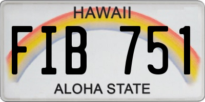 HI license plate FIB751