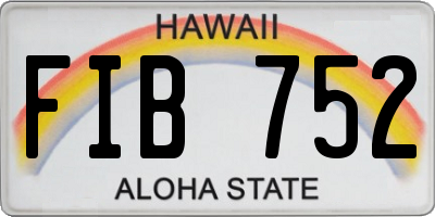 HI license plate FIB752
