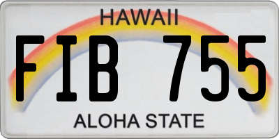HI license plate FIB755