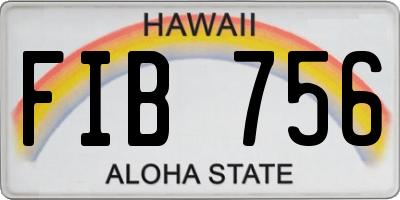 HI license plate FIB756