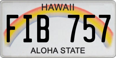 HI license plate FIB757