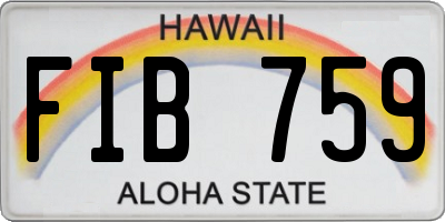 HI license plate FIB759