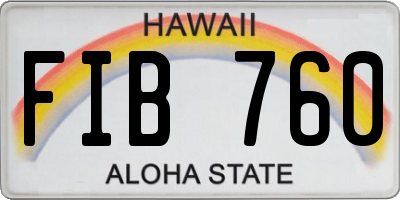 HI license plate FIB760