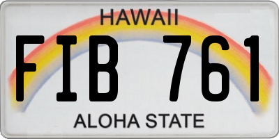 HI license plate FIB761