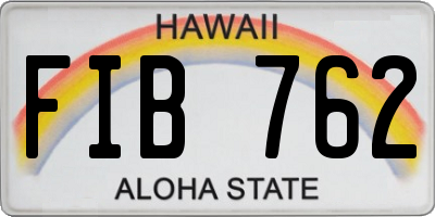 HI license plate FIB762