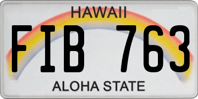 HI license plate FIB763