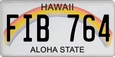HI license plate FIB764