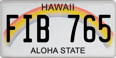 HI license plate FIB765