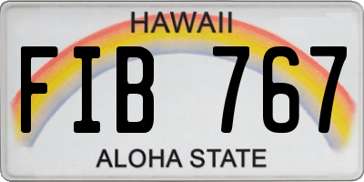 HI license plate FIB767