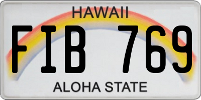 HI license plate FIB769