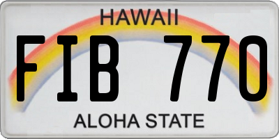 HI license plate FIB770