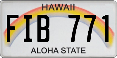 HI license plate FIB771